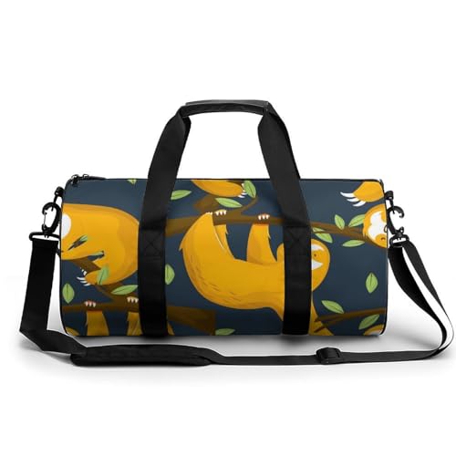 Cartoon Faultier Sport Duffel Bag Sporttasche Reisetasche Handgepäck Tasche Schwimmtasche Weekender Bag 45x23x23cm