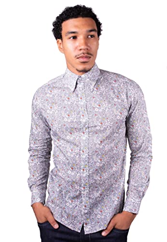 Merc of London Herren Lexington Shirt, grau, L