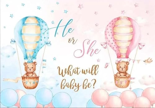 Geschlecht Enthüllen Party Hintergrund Er oder Sie was Wird Baby Sein Schwangerschaft Dekor Ballons Junge Oder Mädchen Fotografie Hintergrund Banner 240X180cm