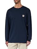 Carhartt Herren Loose Fit, schweres, langärmliges Pocket T-Shirt mit Tasche, Marineblau, XXL