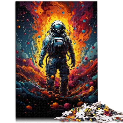 Puzzle-Geschenk. Bunte Psychedelie stilisierter Astronauten. Puzzle aus Holz mit 1000 Teilen. anspruchsvolles, unterhaltsames Spiel für die ganze Familie. 1000 Teile (50 x 75 cm)