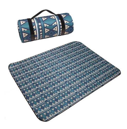 BFVAKBKYT Picknick-Reisedecke,Strand-Decke, Outdoor-Campingmatte, verdickte Picknickmatte aus weichem Stoff, Strandmatte, tragbare, regenfeste Isomatte aus Verbundwerkstoff for den Strand(Blue)