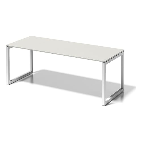 BISLEY Cito Schreibtisch, 740 mm höhenfixes O, H 19 x B 2000 x T 800 mm, Metall, Gw396 Dekor Grauweiß, Gestell Verkehrsweiß, 80 x 200 x 85 cm