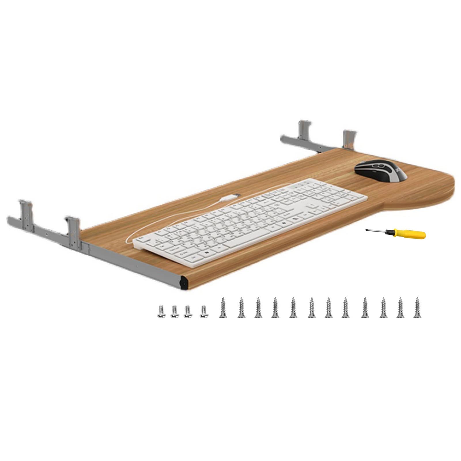 V3VOGUE Tastaturauszug Holz Tastaturablage 600/700x270mm - Ausziehbare Tastaturschublade Für Untertisch-Montage, Standfest Schiebbarer Tastaturständer, Ergonomie