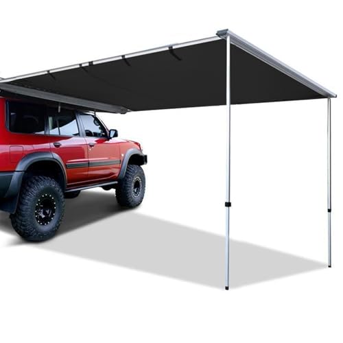 Auto Vorzelt Camping, Seitenmarkise fürs Auto, Sonnendach fürs Auto, Grundausstattung fürs Camping im Auto, for Campingreisen im Freien, tragbar(Black,78.7x181.1in/200x300cm)