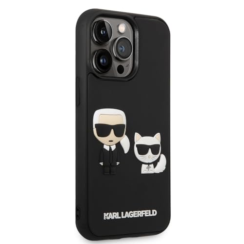 Karl Lagerfeld KLHCP14L3DRKCK hülle für iPhone 14 Pro 6,1" schwarz/Black hardcase Karl&Choupette Ikonik 3D