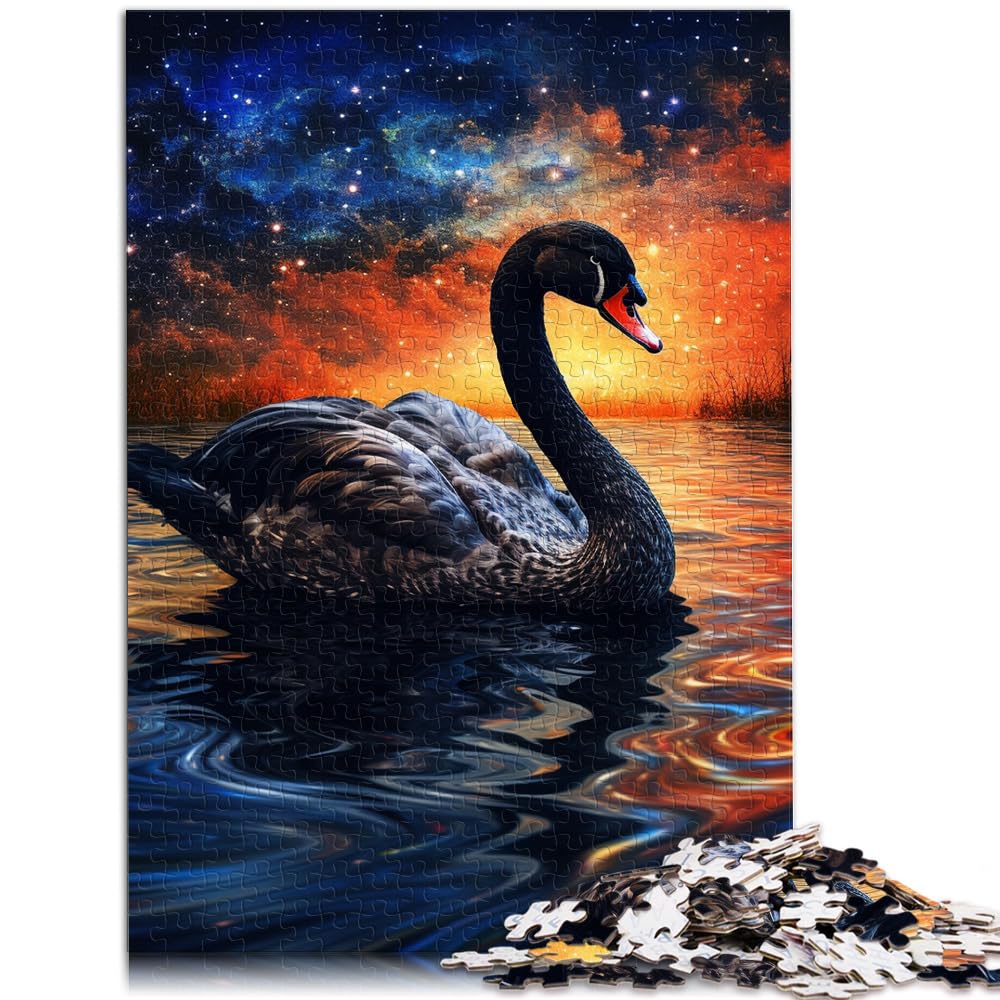 Puzzles Geschenk Tier Schwarzer Schwan 1000-teiliges Puzzle für Erwachsene Holzpuzzle Familienspiel Stressabbau Schwieriges Herausforderungspuzzle 1000 Teile (50 x 75 cm)