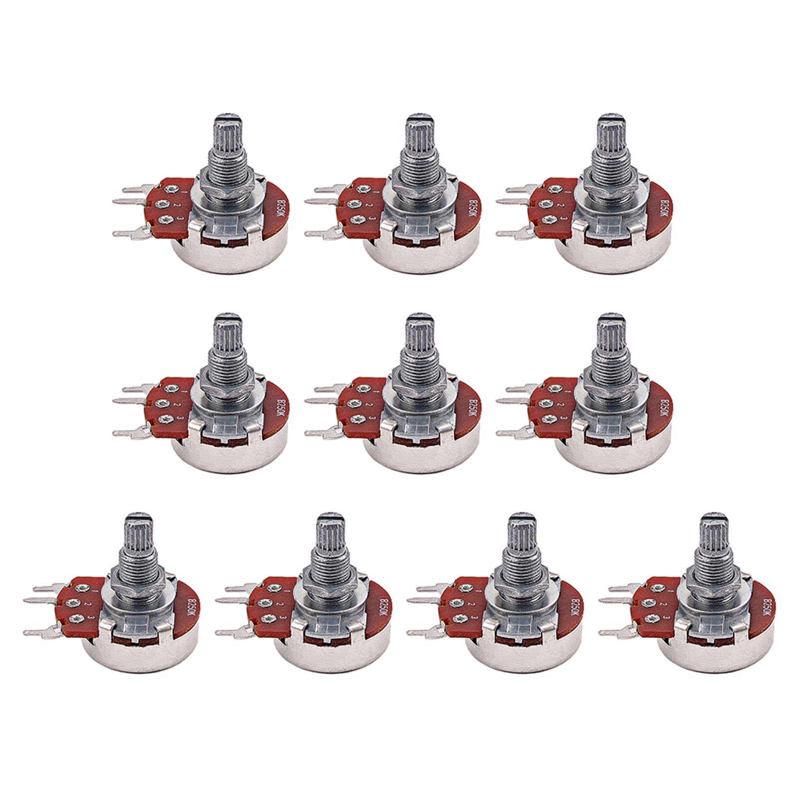 10 Stück B250K Potentiometer Metrische Steuertöpfe Potentiometer E Gitarre