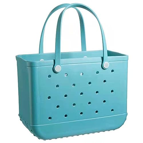 Strandtasche Für Damen – Große wasserdichte, Waschbare Sommer-Tragetasche – wasserdichte, Waschbare Gummi-Tragetasche Mit Löchern | Stilvolle Damenhandtasche Für Strand, Pool, Fitnessstudio