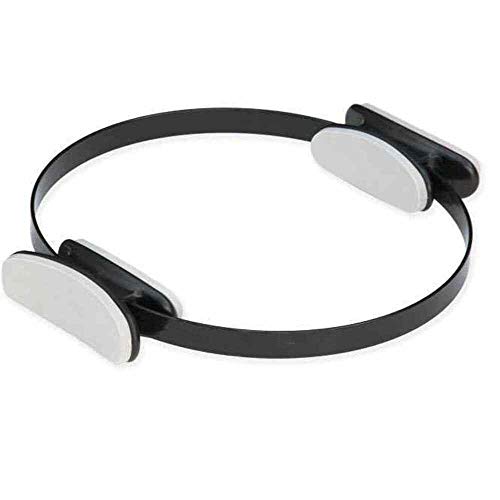 Pilates Ring, ca. Ø 38 cm, schwarz, klassischer Pilatesring aus stabilem Fiberglas mit Softgriffen, Pilates-Trainingsgerät, Pilates Zubehör