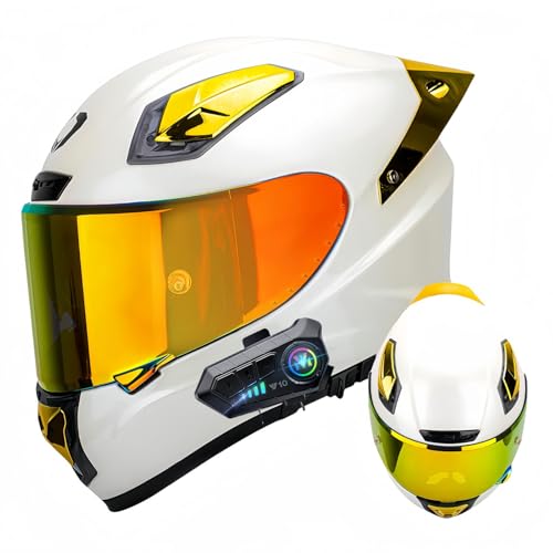 Integraler Bluetooth-Motorradhelm, Modularer Integral-Motorradhelm Mit Doppelvisier, ECE-Zugelassener Bluetooth-Motorradhelm, Modularer Integralhelm Für Männer Und Frauen C,XL59-60CM