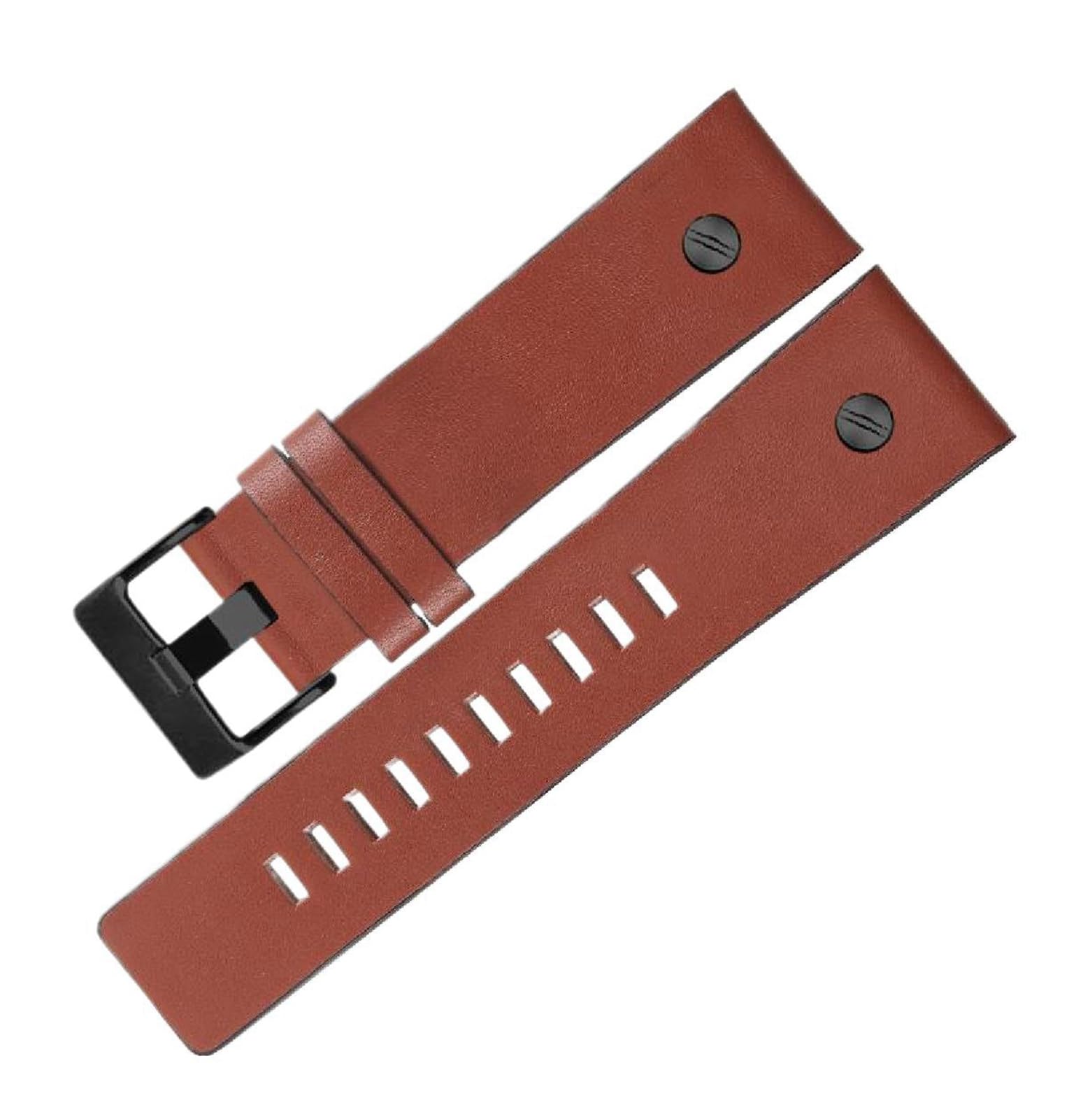 SpaRcz Echtes Leder-Uhrenarmband mit Dornschließe, Herrenuhr-Zubehör, 22-34mm, Farbe 8, 24mm