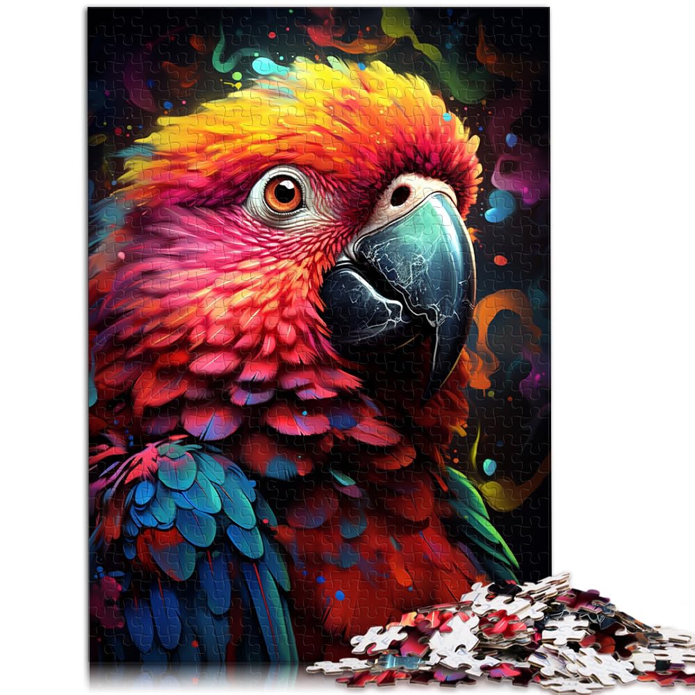 Puzzles Geschenke Spielzeug Psychedelische Malerei Bunte Papageien-Puzzles für Erwachsene 1000-teiliges Puzzle Holzpuzzle Genießen Sie Spiele für 1000 Teile (50x75cm)