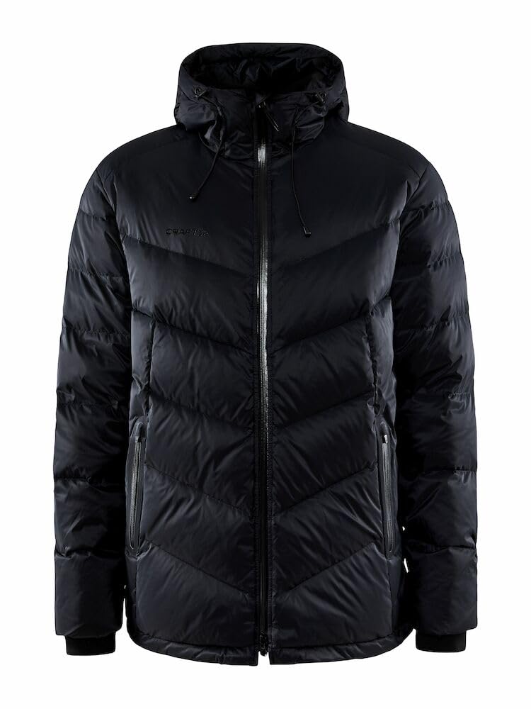 Craft ADV EXPLORE DOWN JACKET | Herren Daunenjacke L | Black | Verstellbare Kapuze und hohem Kragen | Wasserabweisende Winterjacke Herren | winddichter Daunenparka Herren Winter