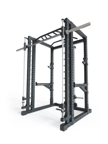 ATLETICA R7-Forge Power Rack | Power Rack mit Plate Load Gewichte und Smith Machine | Smith kann optional vor oder hinter dem Rack angebracht werden Größe 200 cm