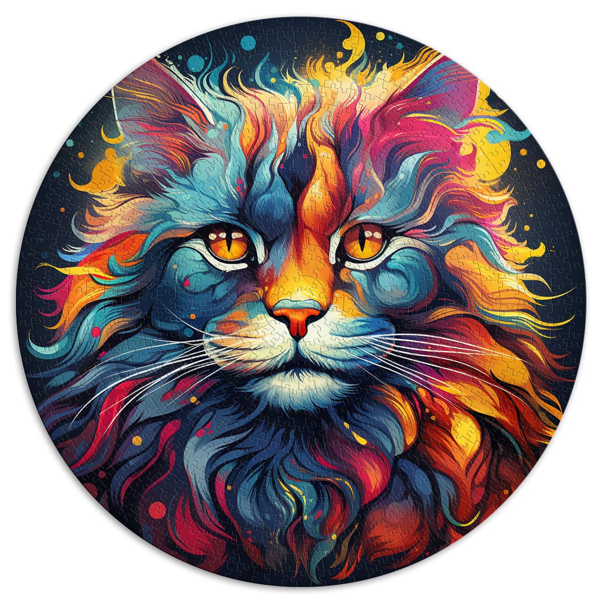 Puzzle zum Verschenken, Maine-Coon-Katze, 1000 Teile, für Erwachsene und Kinder, 67,5 x 67,5 cm, Puzzle, Mitmach-Spiel, Spaß für die ganze Familie