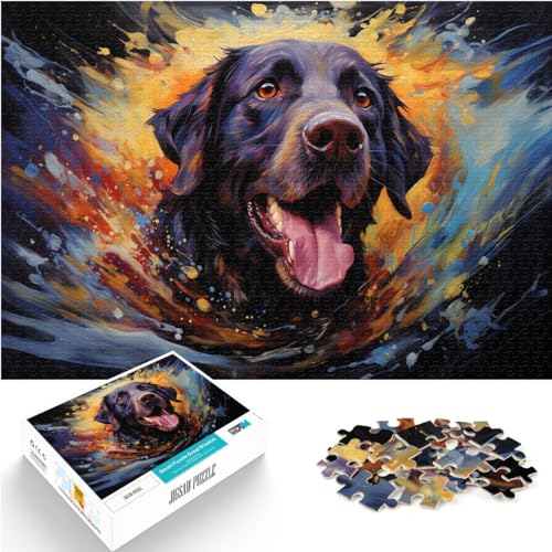 Puzzle für Puzzle-Labradore, farbenfrohe psychedelische Kunst, 1000 Teile, Premium-Puzzle, Holzpuzzle für Familienspaß und Spieleabend, 1000 Teile (50 x 75 cm)