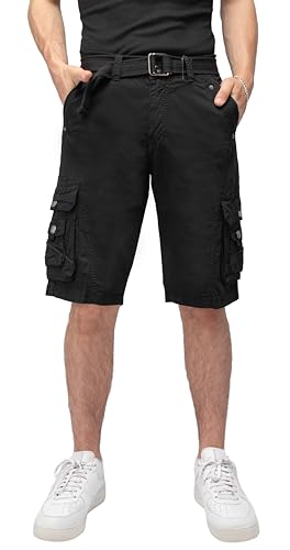 X Ray Klassische Herren-Cargo-Shorts, lässige Cargo-Shorts mit Gürtel für Herren - Schwarz - 54 DE