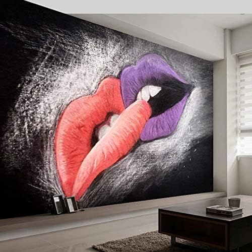 XLMING Kreative Rote Lippen Ölgemälde 3D Tapete Home Dekoration Wohnzimmer Sofa Schlafzimmer Tv Hintergrund Wand-400cm×280cm