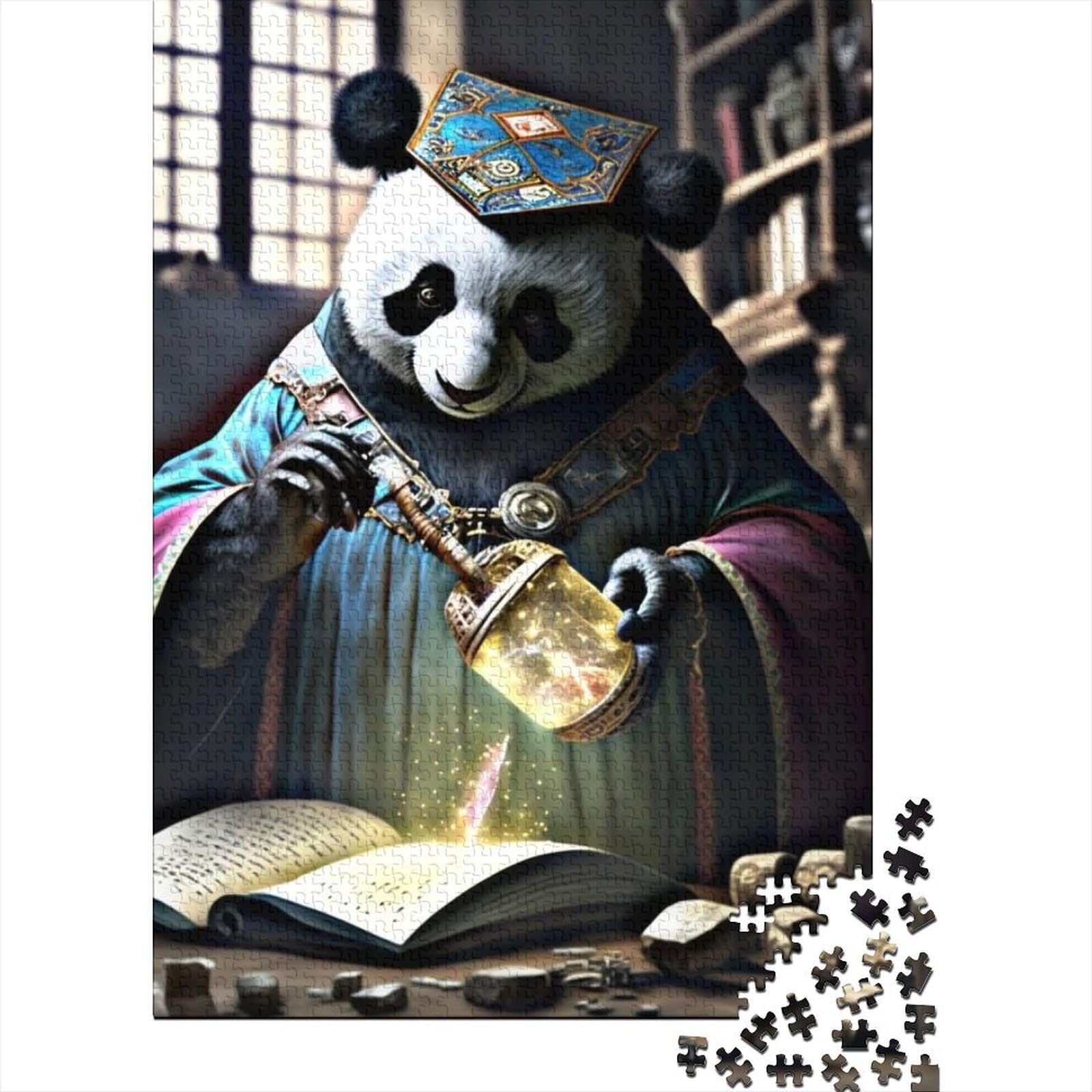 500-teiliges Puzzle für Erwachsene und Teenager. Magischer Panda. Holzpuzzle für Teenager. Großes Holzpuzzle für Erwachsene (Größe 20,47 x 14,96 Zoll).