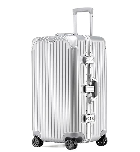 RUVOO Koffer Trolley Reisekoffer Gepäck 24-Zoll-Koffer Mit Breitem Griff, Hartschale Mit Aluminiumrahmen, TSA-Schloss Mit Spinnerrädern Koffer Gepäck Rollkoffer (Color : C, Size : 24inch)