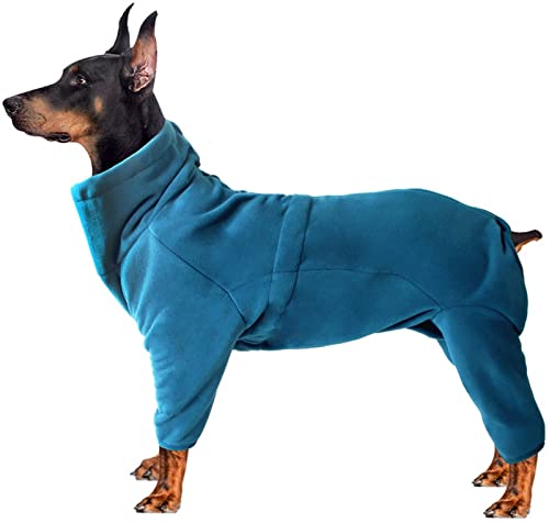 DHGTEP Hundemantel Winter Dick Warm, Hund Fleece- Pullover mit Beinen, Einstellbare Haustier Kapuzenpullis Rüde/Hündin Overalls für Corgi, Geeignet für Welpen Kleine Mittlere Große Hunde