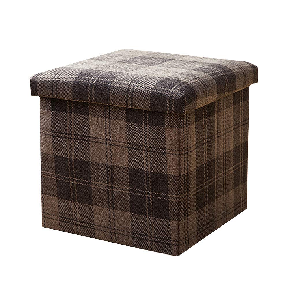 Rysmliuhan Shop hocker mit stauraum Couch hocker Hocker und Puffs Hocker Aufbewahrung Kleiner osmanischer Stauraum Aufbewahrungshocker graue Ottomane Fußhocker Brown