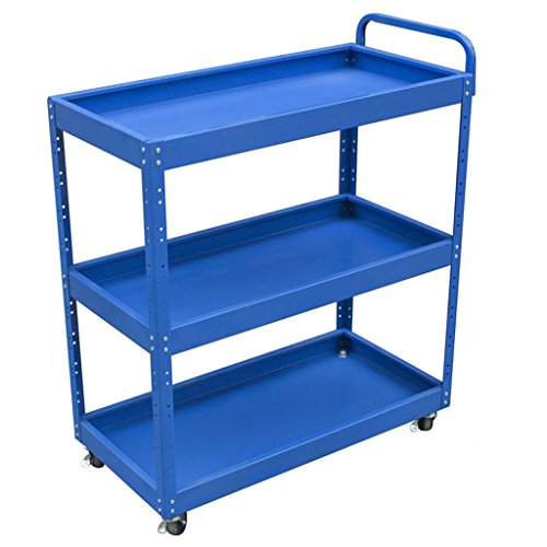 HXLDZOU Trolley aus verdickter Legierung, Werkzeugwagen, Servicewagen, multifunktionaler Werkswartungswagen, Tragfähigkeit 130 kg, geeignet für die Garage (Blue)