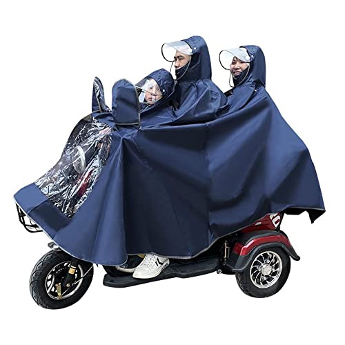 Regenmantel, Elektrofahrrad-Regenmantel, Fahrrad-Regenmantel. Übergroßer Motorrad-Dreirad-Regenponcho, verdickender Regenmantel, Einzel-/Doppel-Elektrofahrrad-Dreirad-Poncho ( Color : Navy Blue , Size