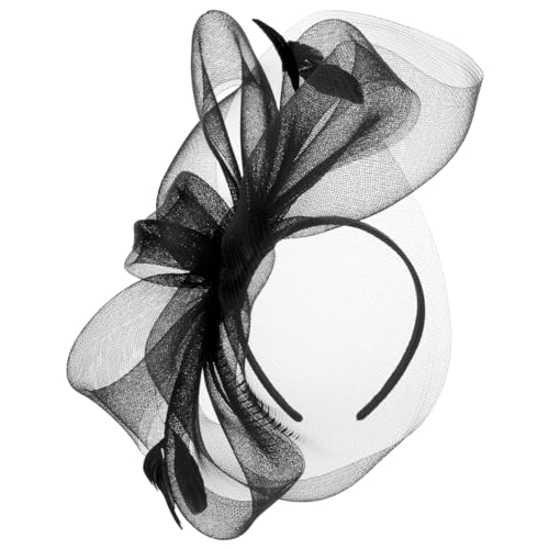 McBURN Kamia Fascinator Anlasshut Haarschmuck Kopfschmuck Damen - Made in Italy Frühling-Sommer - One Size schwarz