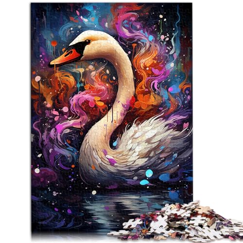 Puzzle zum Verschenken, Malerei, Farbe Schwan, Puzzle für Erwachsene, 1000-teiliges Holzpuzzle, Geschenke für Freunde und Familie, 1000 Teile (50 x 75 cm)