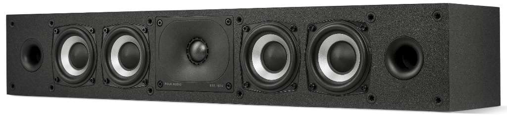 Polk Audio Monitor XT35 schlanker Center Lautsprecher, Hi-Res Zertifiziert, kompatibel mit Dolby Atmos und DTS:X (Stück), Schwarz