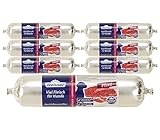 Dehner Premium Hundefutter, Fleischwurst getreidefrei, für ausgewachsene ernährungssensible Hunde, Pferd, 7 x 400 g (2.8 kg)