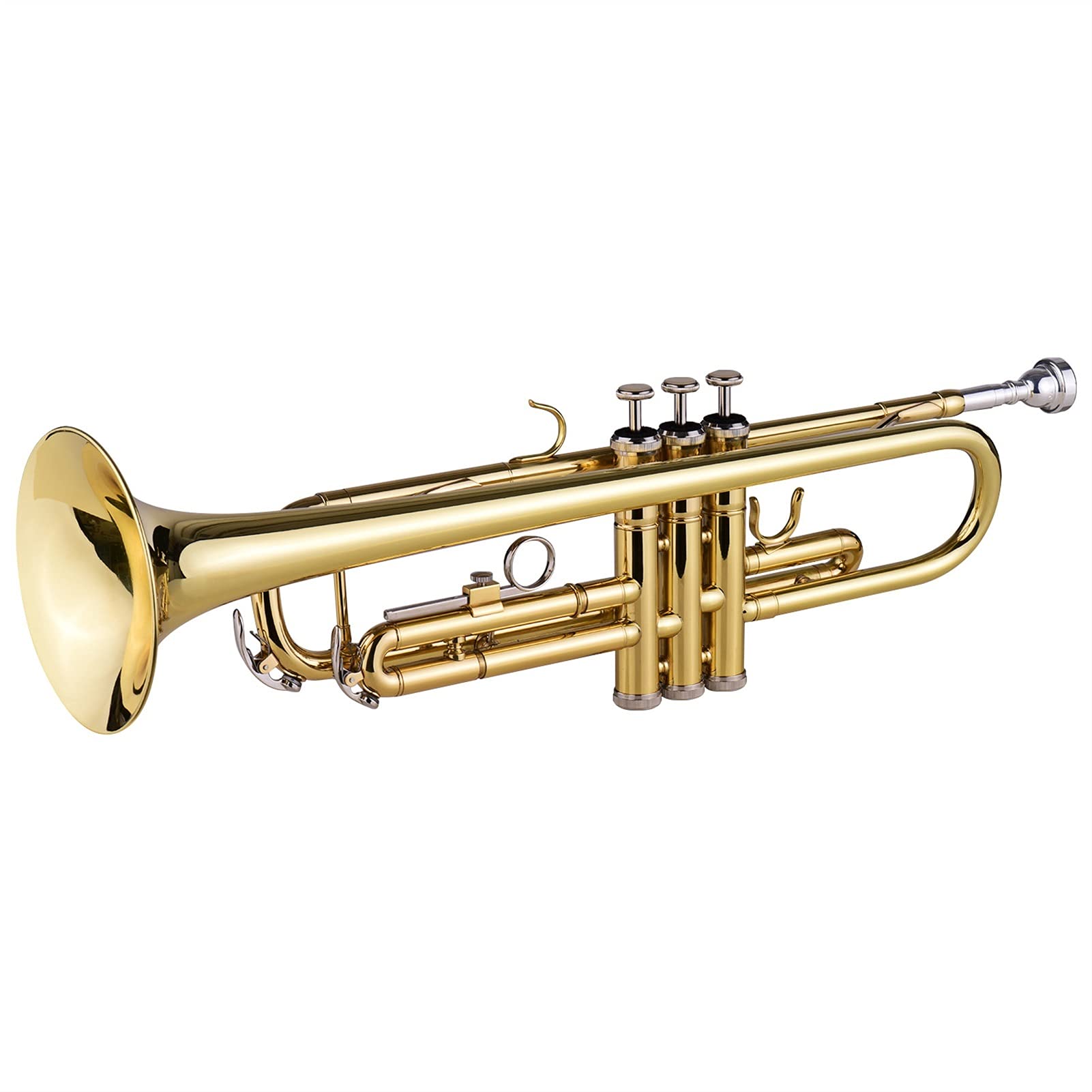 ZENGXUE B Wohnung Standard Student Trompete BB Key Messing Gold Lack Trompete Mit 7c Mundstück Und Anderen Aeccessaries Standard-Trompetenset