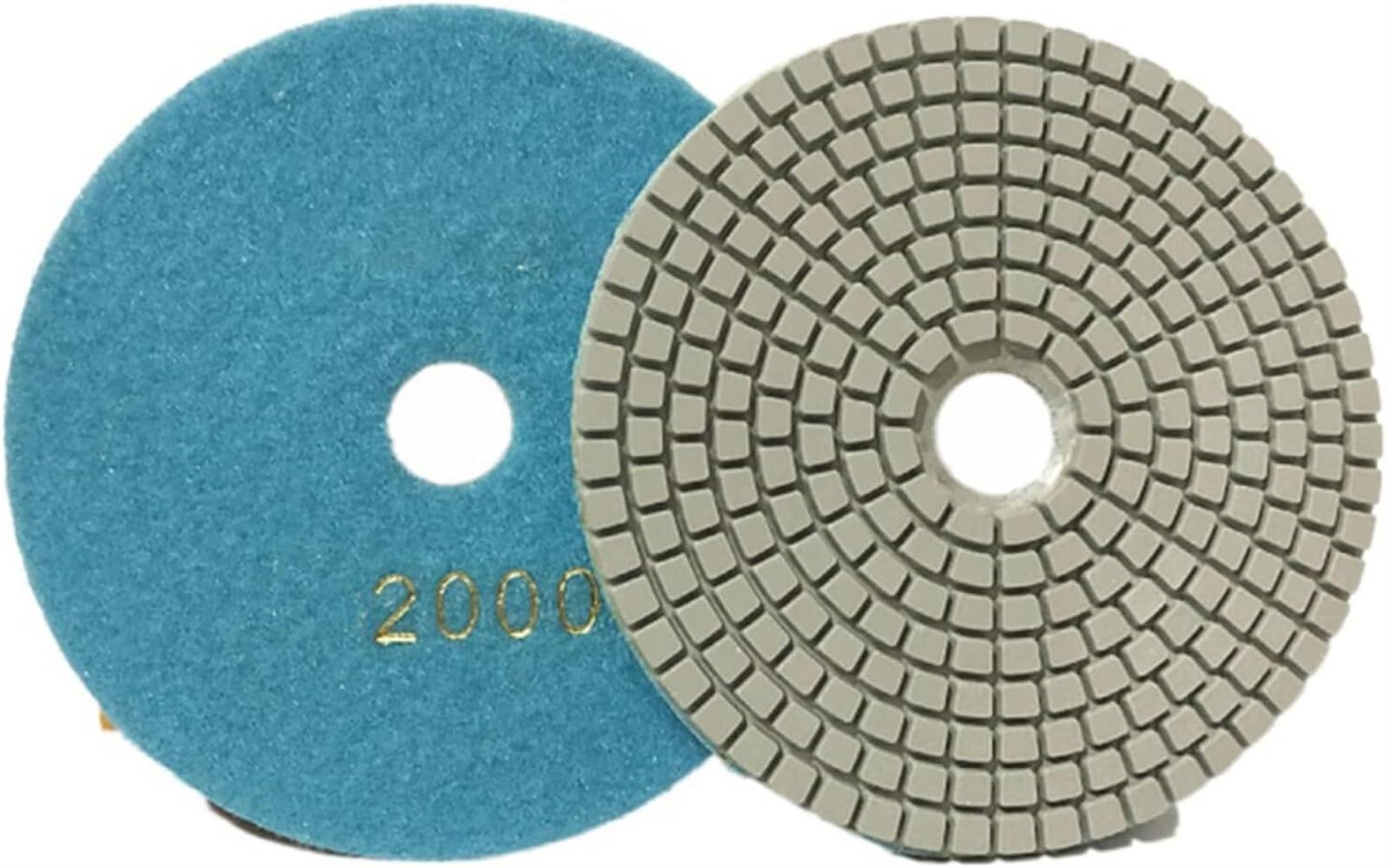 Keramikfliesen poliert, Schleifplatte, Diamant-Polierpads, 2 Stück, 5 Zoll, 125 mm, Diamant-Polierpad, trocken/nass, flexible Schleifscheiben for Polieren von Granit, Marmor, Stein, Schleifen, Schleif