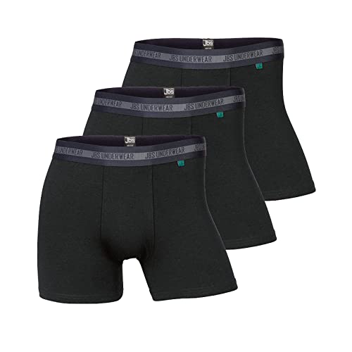 jbs Boxershorts Herren (3er Pack) hohe Atmungsaktivität durch Bambus-Bio Baumwoll Gewebe (Ohne Kratzenden Zettel) Schnelltrocknend - FSC Zerifiziert - Schwarz, 3XL