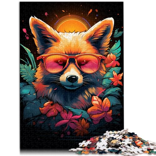 Spielzeug-Puzzle, Fuchs-Boss mit Sonnenbrille, 1000 Teile, Puzzle, Holzpuzzle, Lernspielzeug, Familienaktivität, Puzzle, Lernspiele (50 x 75 cm)