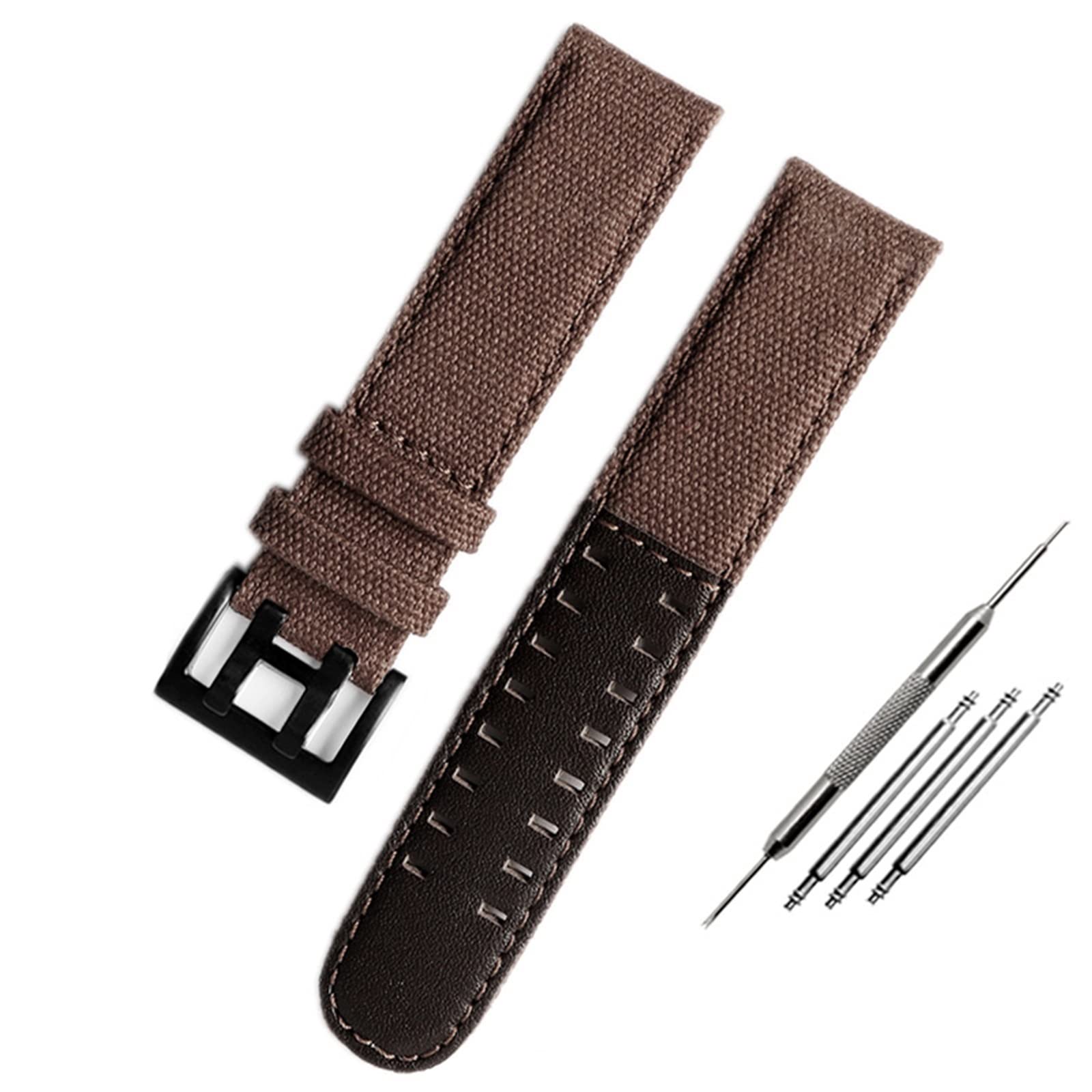 NEYENS Das Canvas-Lederarmband ist geeignet für Hamilton Khaki Field Watch H68201993 H7060596. Für Seiko-Armband mit 20 mm und 22 mm Schnalle, 22 mm, Achat