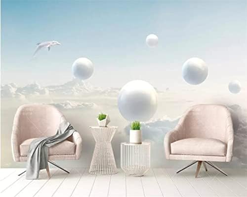 XLMING Porträt Eines Delphins Mit Blauem Himmel Und Weißen Wolken 3D Tapete Wohnzimmer Sofa Schlafzimmer Esszimmer Home Dekoration Wand-150cm×105cm