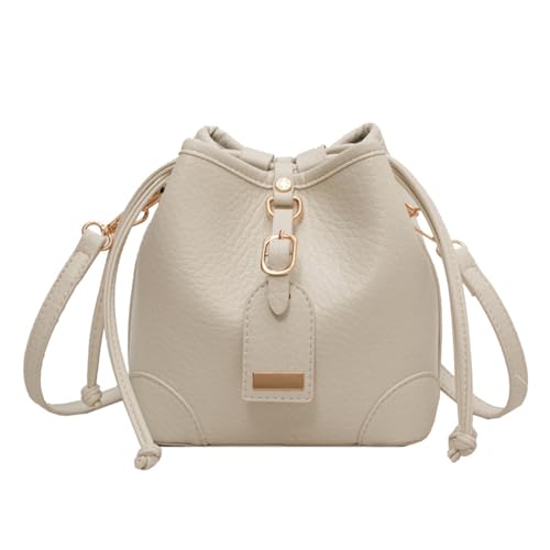 ohodhmnu Damen-Tragetasche, stilvolle einzigartige Crossbody-Eimer-Tasche für Damen, modische und einzigartige Crossbody-Eimer-Tasche für verschiedene Anlässe, beige, Large