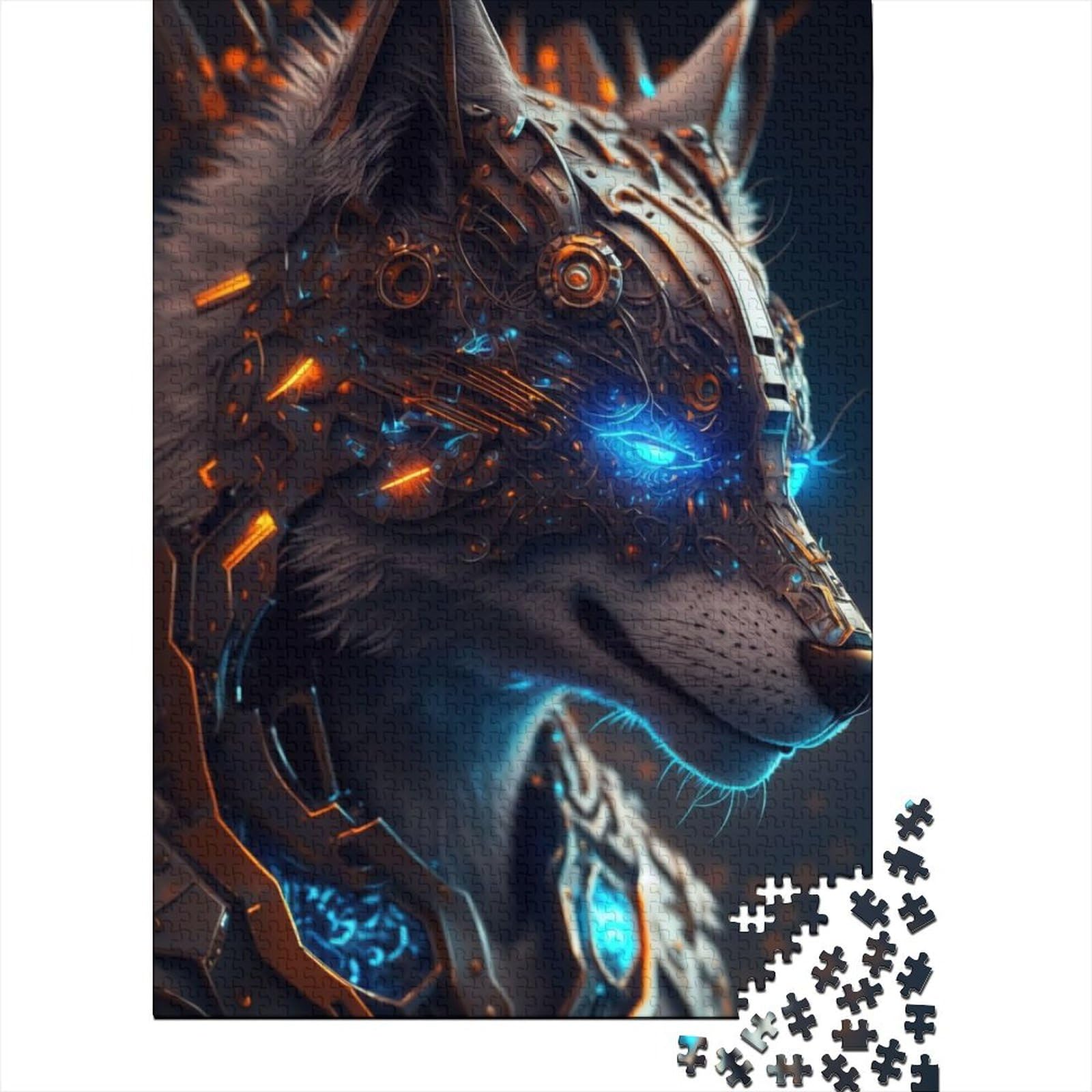 Lunarstrike Alpha Wolf Holzpuzzle Puzzles für Erwachsene Teenager Puzzles für Erwachsene 1000 Teile Spielspielzeug für Erwachsene Familienpuzzles Geschenk (Größe: 75 x 50 cm)