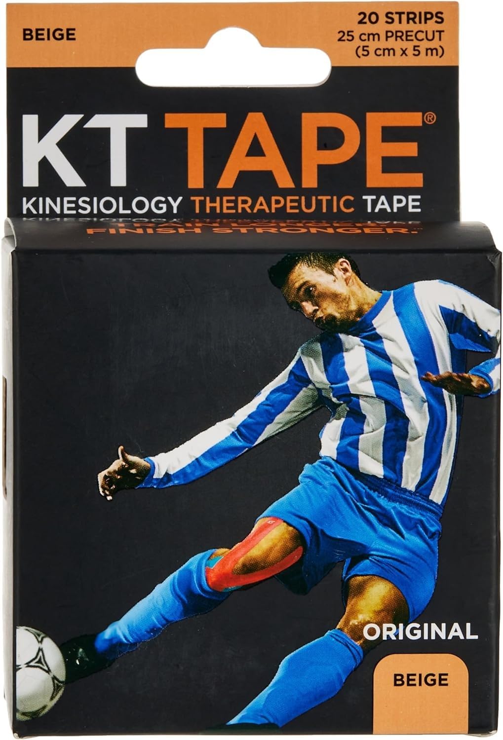 KT Tape Original, vorgeschnitten, 20 Streifen, Baumwolle, Beige