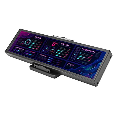 8,8-Zoll-Computer-Temperaturmonitor, 60-Hz-USB-C-CPU-Hardware-Temperaturmonitor, Externes Erweiterungsdisplay, Hochauflösender LCD-Bildschirm für AIDA64, für Raspberry Pi, Linux, (Schwarz)