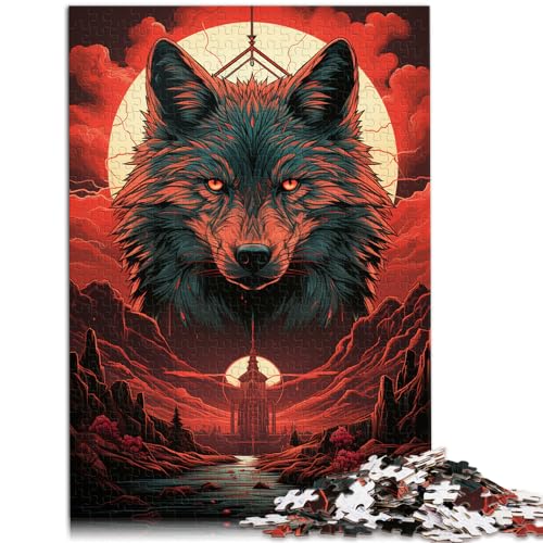 Puzzlespiel „Supernatural Wolf“, 1000-teiliges Holzpuzzle, lustige Aktivitäten zu Hause, Geburtstagsgeschenk, Reisegeschenk, 1000 Teile (50 x 75 cm)