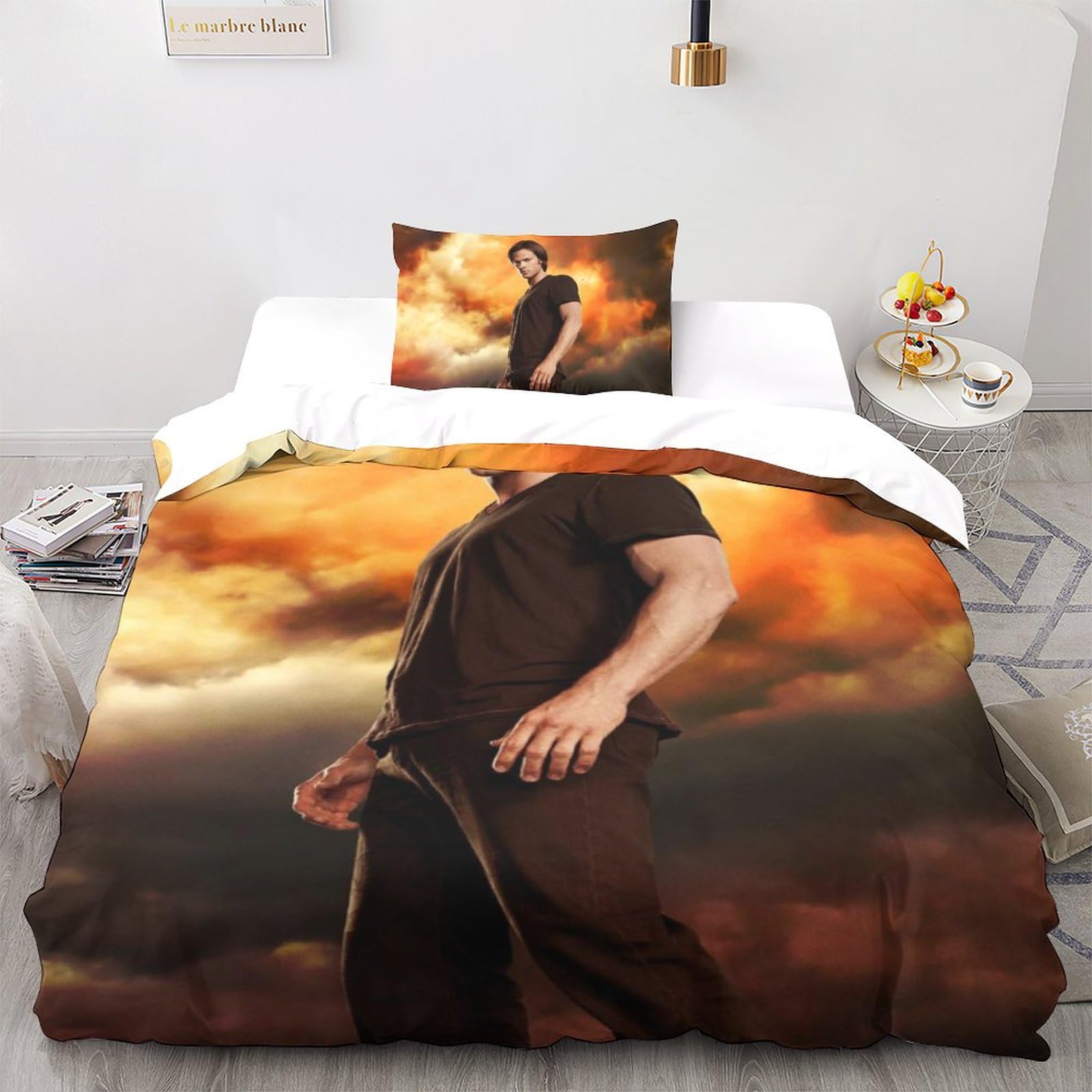 UKALOU Supernatural Entdecken Sie Die Schönheit Von Superhelden 3D-Druck-Bettwäsche - 3-teilige Bettwäschesets Aus Mikrofaser Mit Verstecktem Reißverschluss Und Pillowcases Single（135x200cm）