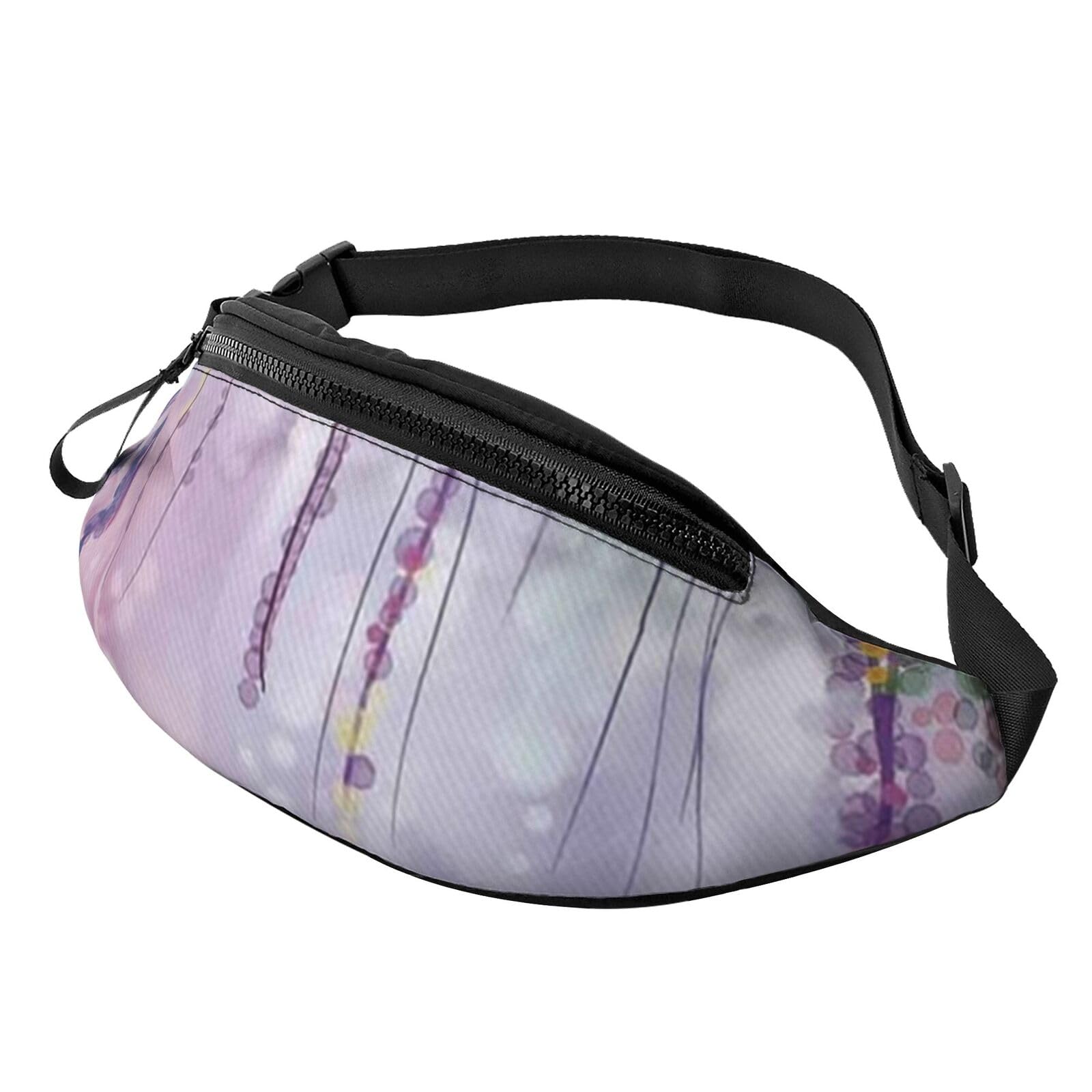 HSJFS Runner Bull Skull Printed Sports Crossbody Waist Bag Casual Chest Bag, Glyzinien-Blumen mit verträumten Farben, Einheitsgröße