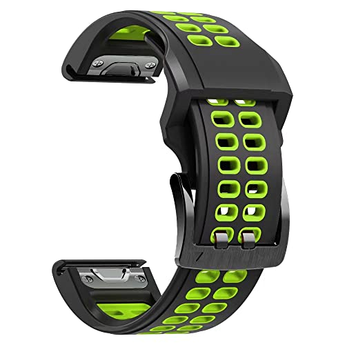 OPKDE Uhrenarmband für Garmin Fenix 7X, 7, 6, 6X, 5, 5X, 3HR, Epix, MarQ, Approash S62, TACTIX Delta, Silikon, einfach anzubringen, 22 mm / 26 mm, For Epix, Achat