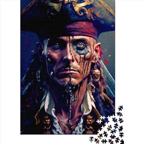 Kunstpuzzle für Erwachsene 1000 Teile Piratenkapitän für Erwachsene 1000-teiliges Puzzlespiel Spielzeug für Erwachsene Familienpuzzle Geschenk 75x50cm