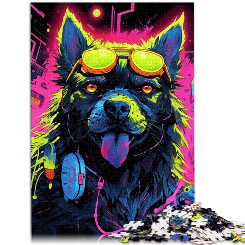 Puzzle-Geschenk, Psychedelischer Pudel, für Erwachsene, 1000 Teile, Holzpuzzle, jedes Teil ist einzigartig – anspruchsvolles, unterhaltsames Familienspiel, 1000 Teile (50 x 75 cm)