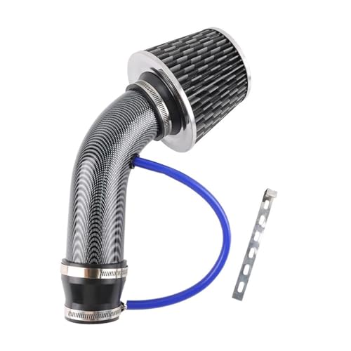 Auto Lufteinlass Luftansaugschlauch Neu 76mm Aluminium Universal Auto Racing Cold Air Intake System Turbo Induktionsrohr Rohr Kit Mit Kegel Luftfilter(Carbon Style)